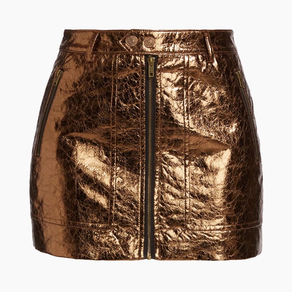 NWT Mother The Sprocket Metallic Miniskirt